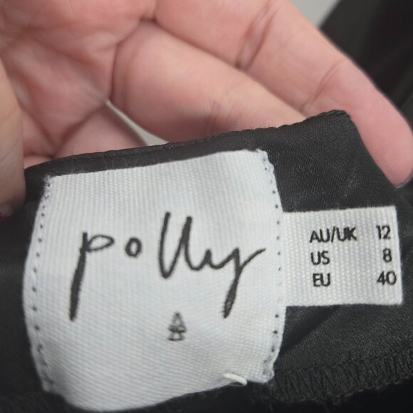 Princess Polly Black Betta Venore Cowl Neck Back Slit Satin Maxi Dress  8 - Picture 6 of 8